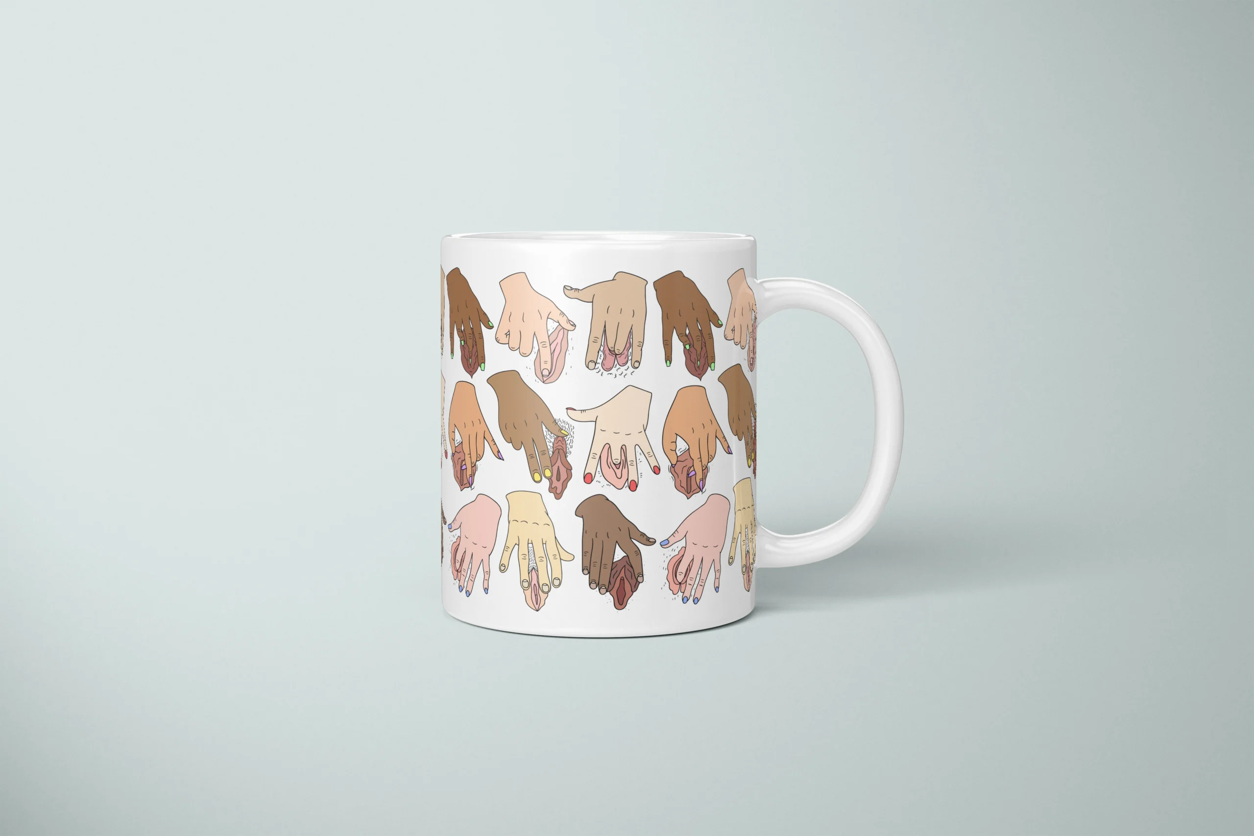 Solo Time Vulva Art Mug – Adults Only Humor Gift - primary mug mockup