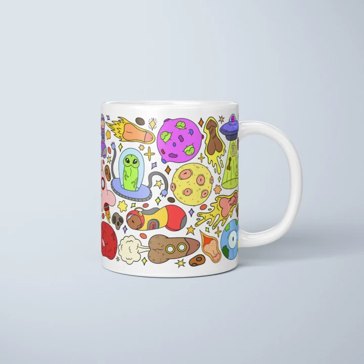 Space Penis Mug – Funny Sci-Fi Adult Humor Gift - primary mug mockup