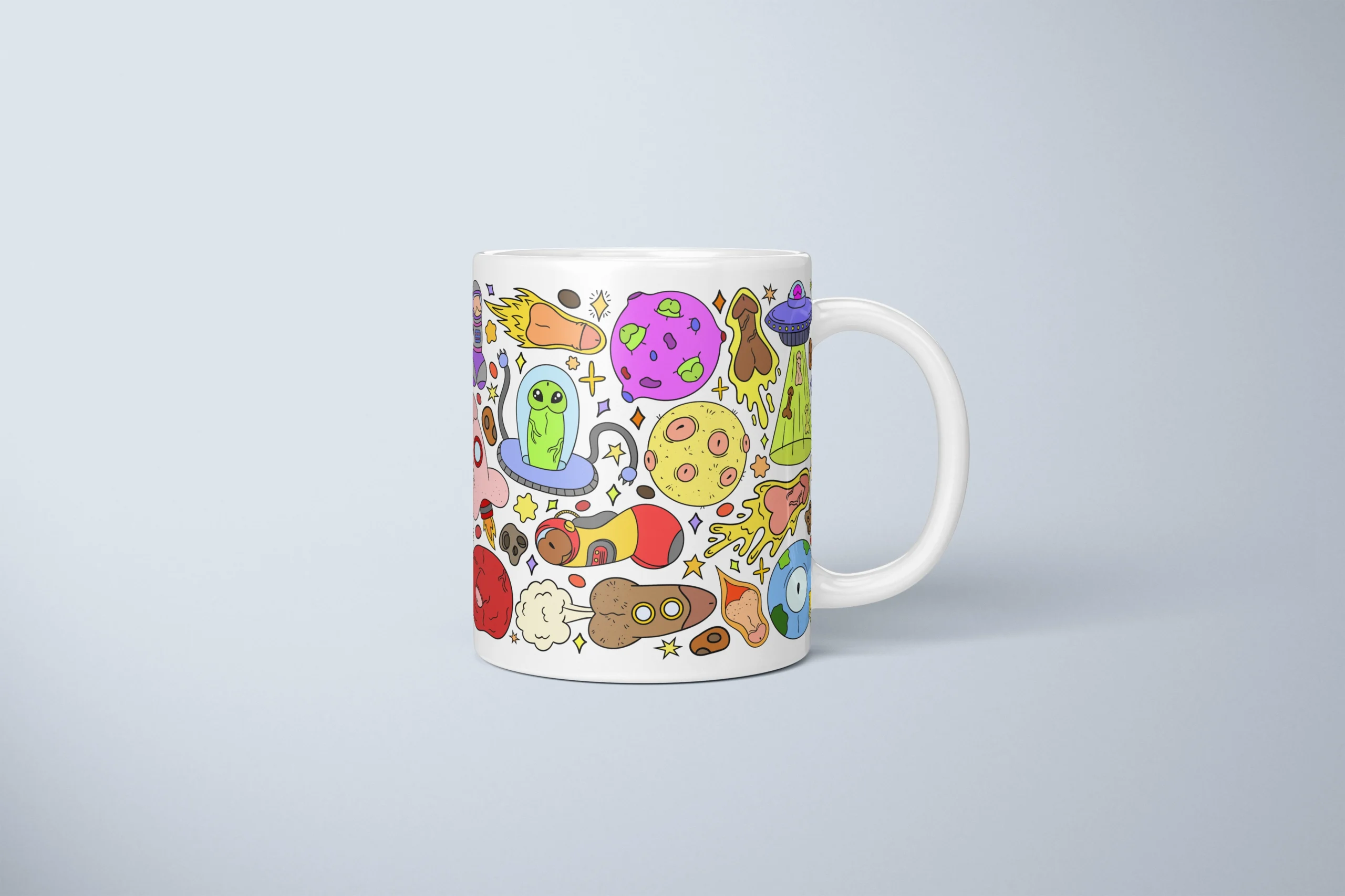 Space Penis Mug – Funny Sci-Fi Adult Humor Gift - primary mug mockup