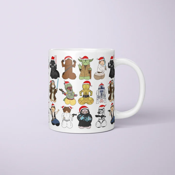 Space Wizard Christmas Penis Mug – Naughty Sci-Fi Parody Gift - primary mug mockup