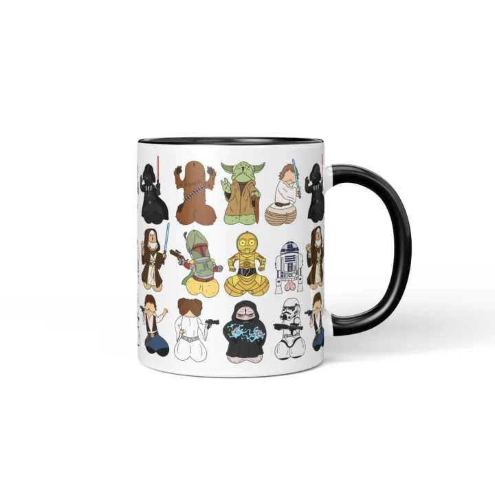 Space Wizard Penis Mug - Sci-Fi Parody Gift - Black mug mockup