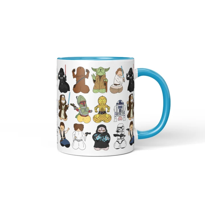 Space Wizard Penis Mug - Sci-Fi Parody Gift - Blue mug mockup