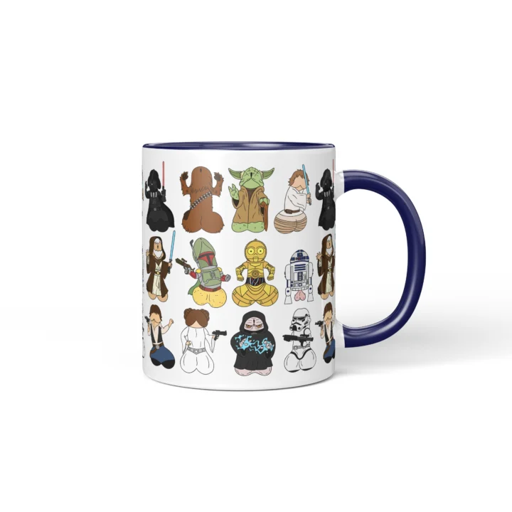 Space Wizard Penis Mug - Sci-Fi Parody Gift - Dark Blue mug mockup