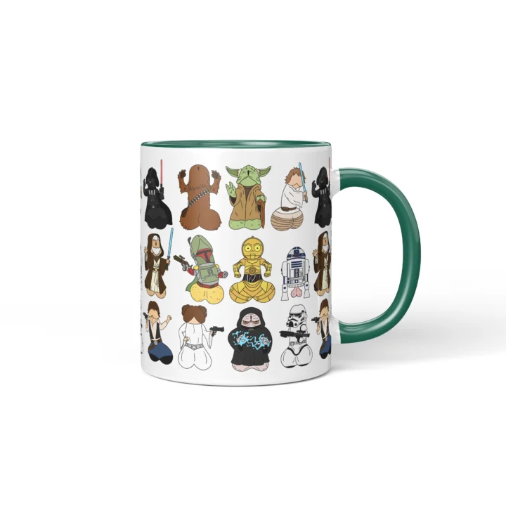 Space Wizard Penis Mug - Sci-Fi Parody Gift - Dark Green mug mockup