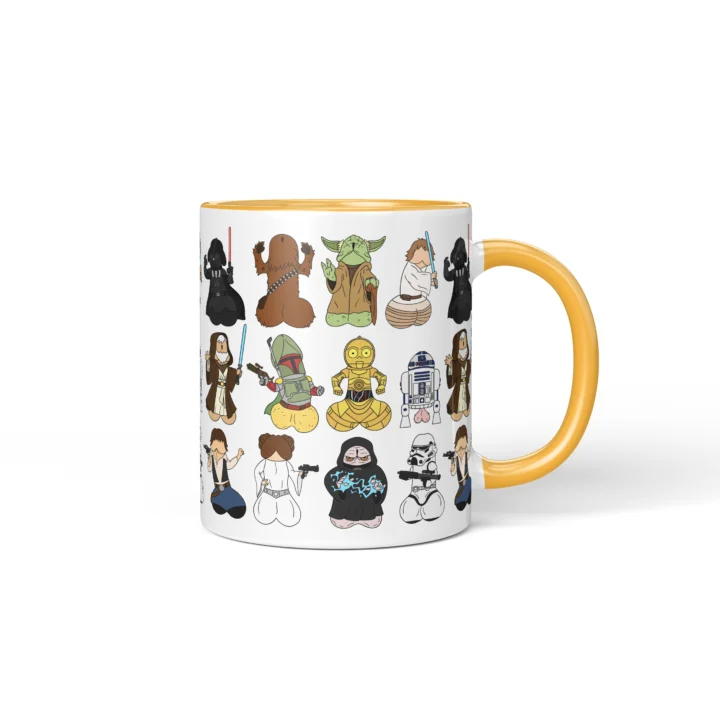 Space Wizard Penis Mug - Sci-Fi Parody Gift - Golden Yellow mug mockup