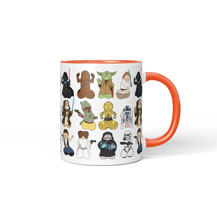 Space Wizard Penis Mug - Sci-Fi Parody Gift - Orange mug mockup