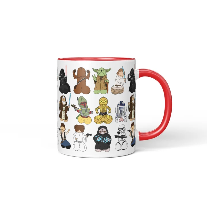 Space Wizard Penis Mug - Sci-Fi Parody Gift - Red mug mockup