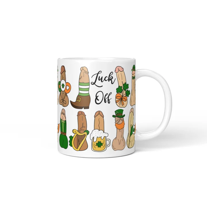 St Patrick's Penis Mug - Rude Pub Party Gift - Personalized 11 oz White mug mockup