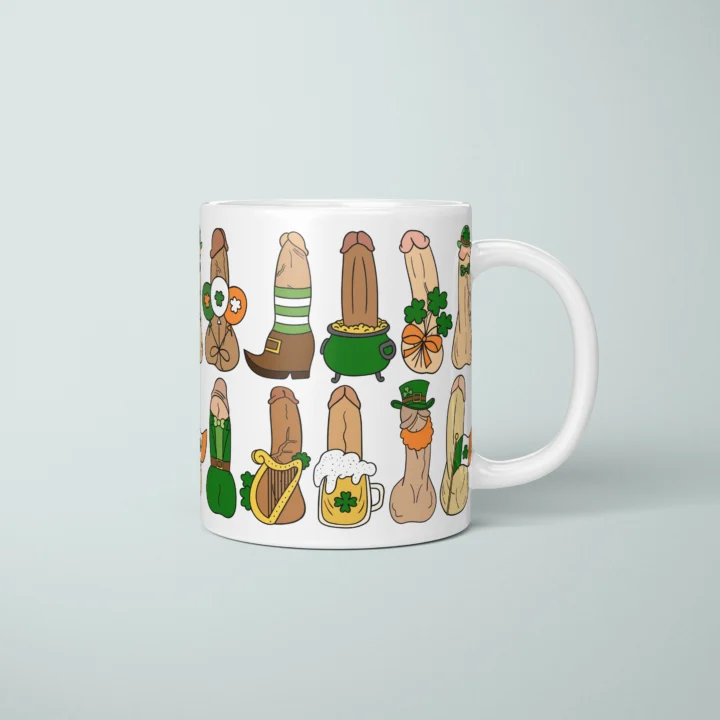 St Patrick’s Penis Mug – Rude Pub Party Gift - primary mug mockup