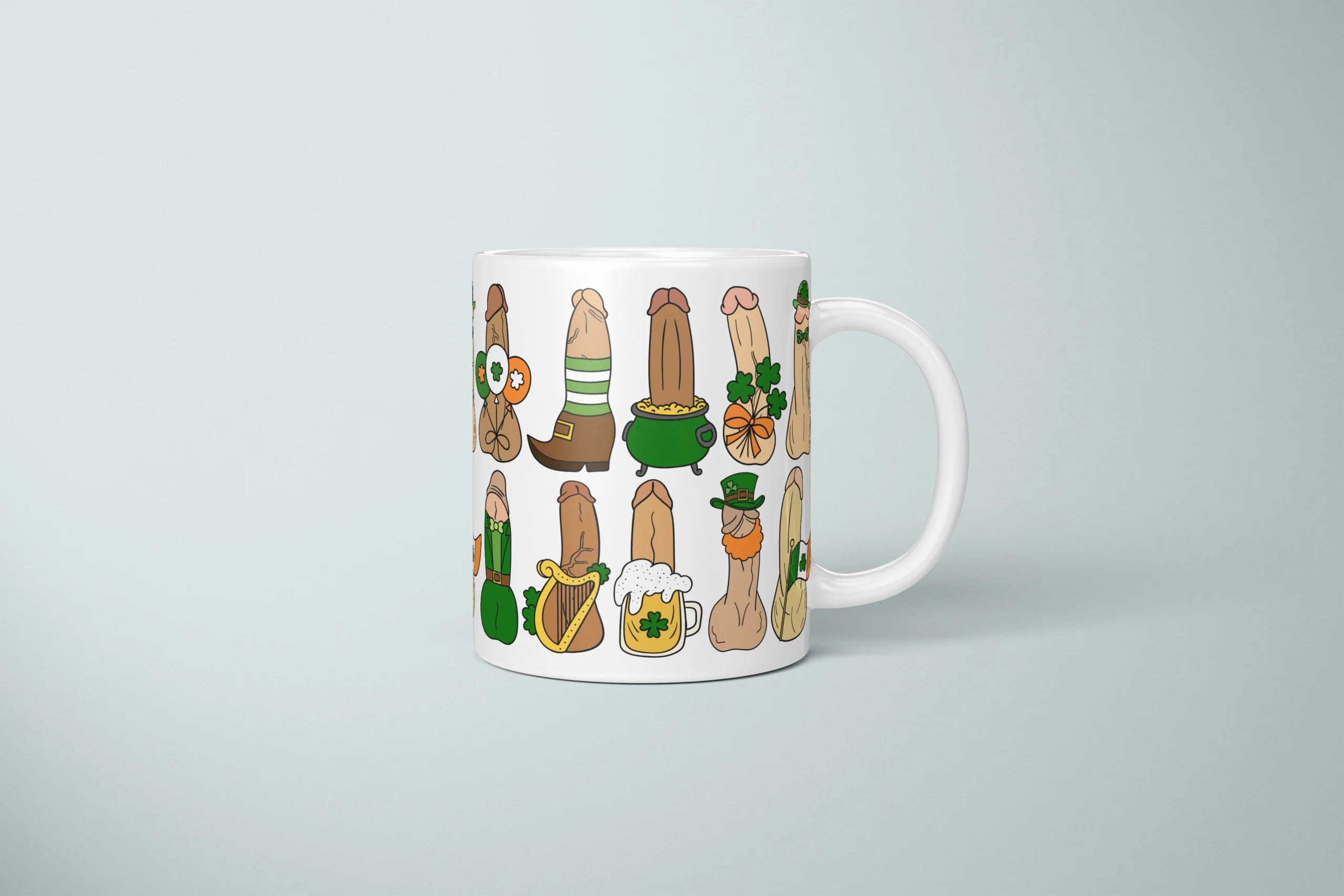 St Patrick’s Penis Mug – Rude Pub Party Gift - primary mug mockup