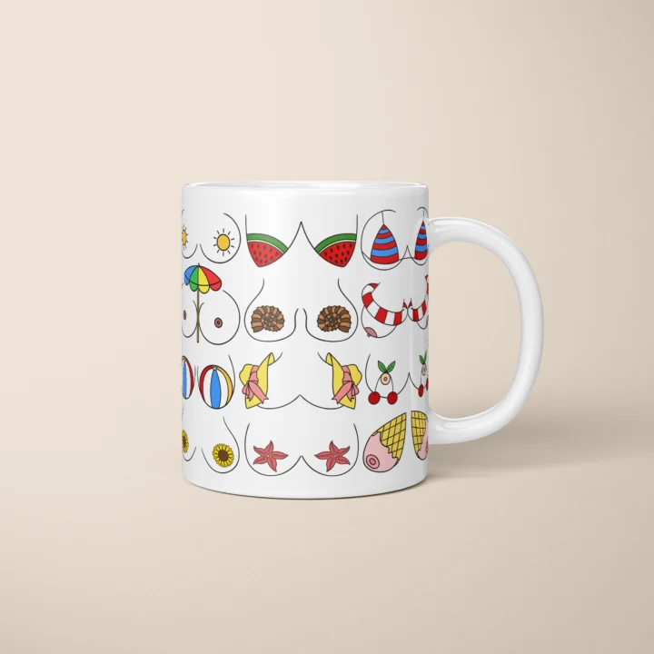 Summer Boobs Mug – Cheeky Beach Vacation Gift - primary mug mockup