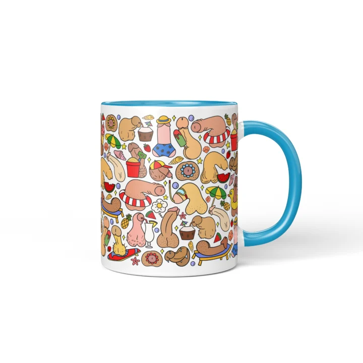 Summer Penis Mug - Cheeky Beach Vacation Gift - Blue mug mockup