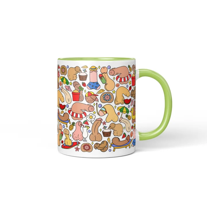 Summer Penis Mug - Cheeky Beach Vacation Gift - Green mug mockup