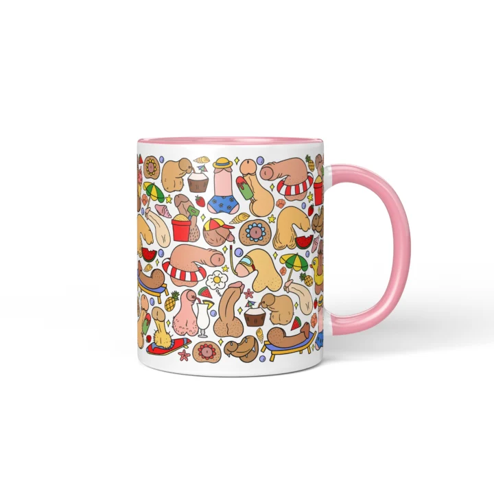 Summer Penis Mug - Cheeky Beach Vacation Gift - Pink mug mockup