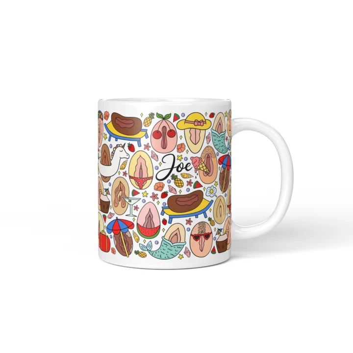 Summer Vagina Mug - Cheeky Beach Vacation Gift - Personalized 11 oz White mug mockup