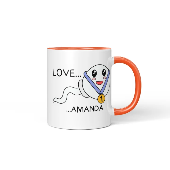 Swimming Champion Mug - Rude Father's Day Gift - Orange mug mockup