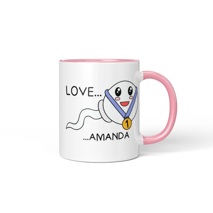 Swimming Champion Mug - Rude Father's Day Gift - Pink mug mockup