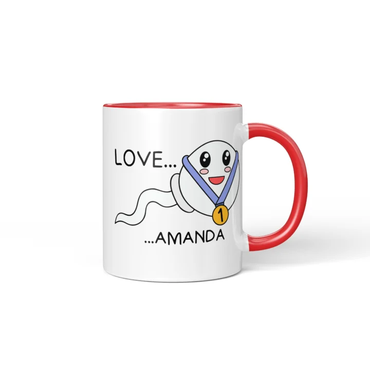 Swimming Champion Mug - Rude Father's Day Gift - Red mug mockup