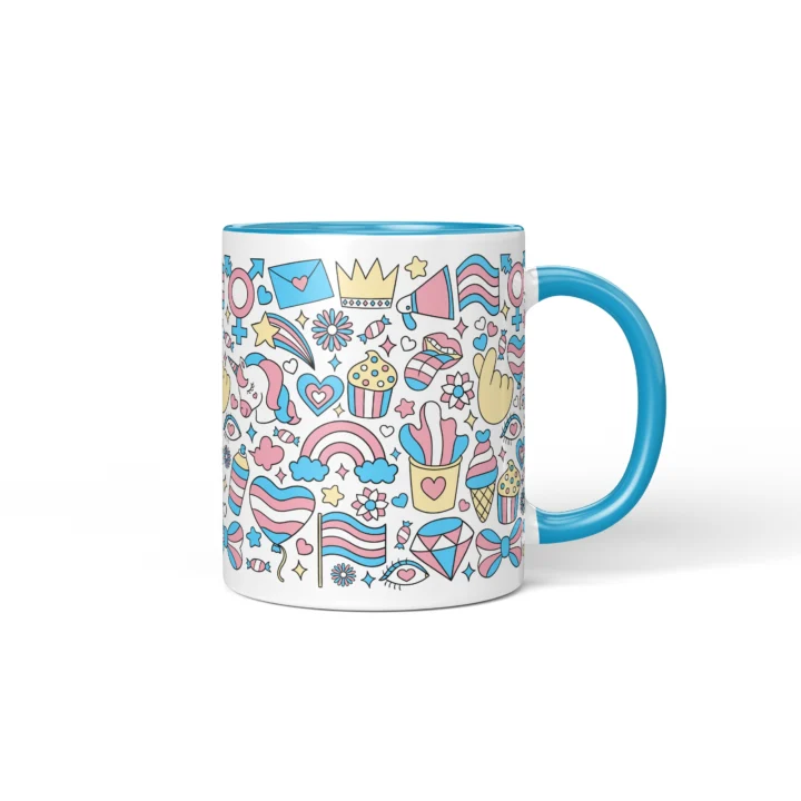 Trans Pride Mug - Inclusive Celebration Gift - Blue mug mockup
