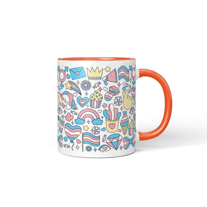 Trans Pride Mug - Inclusive Celebration Gift - Orange mug mockup