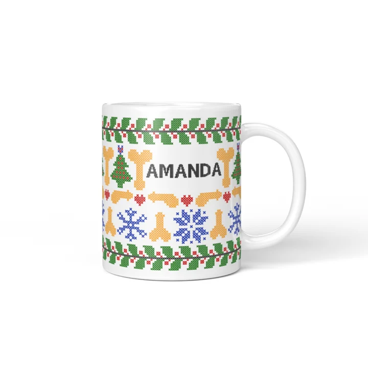 Ugly Sweater Penis Mug - Naughty Secret Santa Gift - Personalized 11 oz White mug mockup