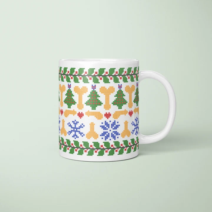 Ugly Sweater Penis Mug – Naughty Secret Santa Gift - primary mug mockup
