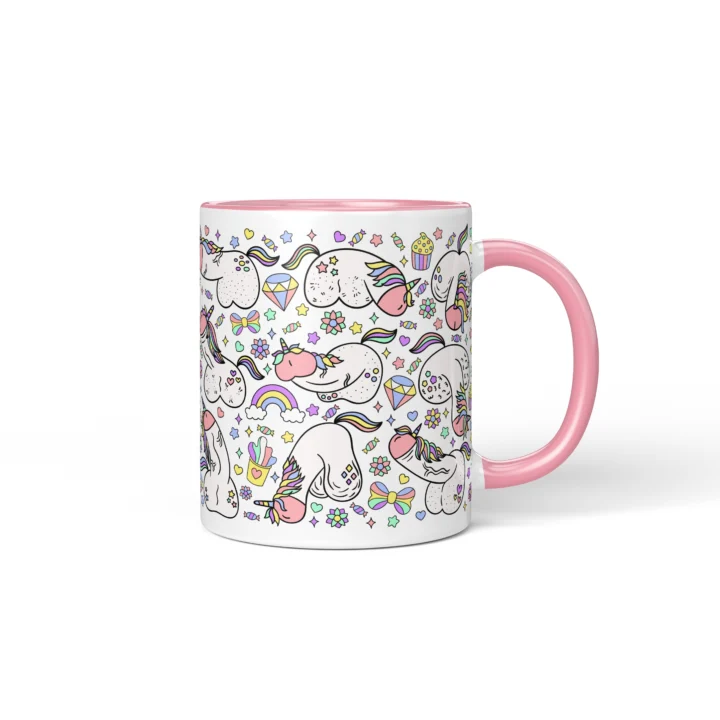 Unicorn Penis Mug - Magical Adult Humor Gift - Pink mug mockup