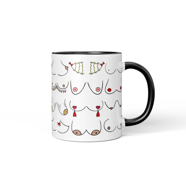 Valentine's Boobs Mug - Cheeky Partner Gift - Black mug mockup