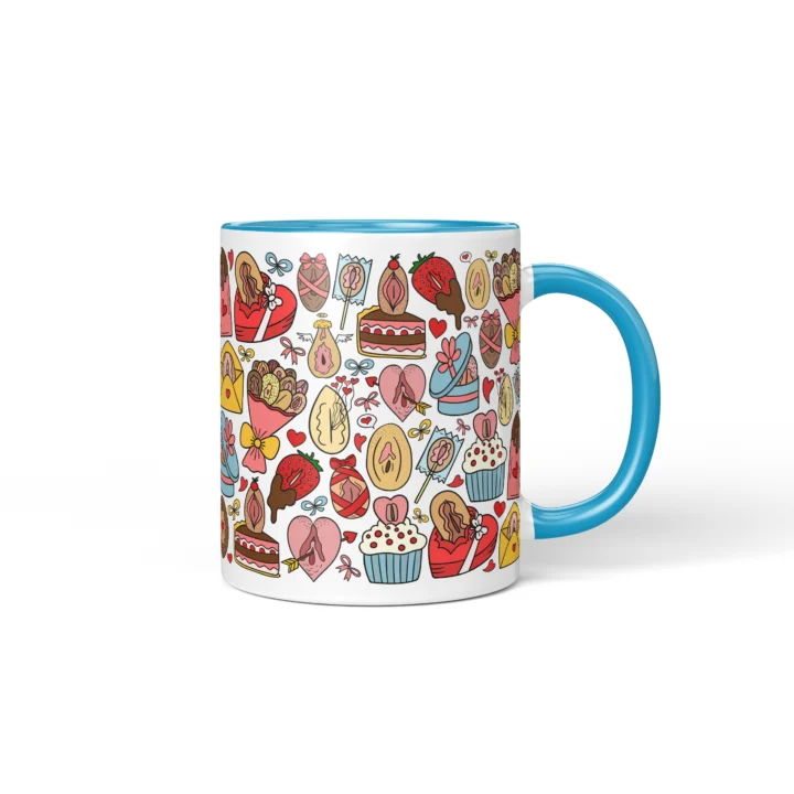 Valentine's Vagina Mug - Cheeky Couple Gift - Blue mug mockup