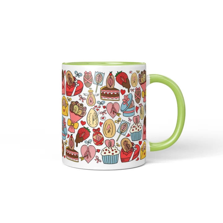 Valentine's Vagina Mug - Cheeky Couple Gift - Green mug mockup