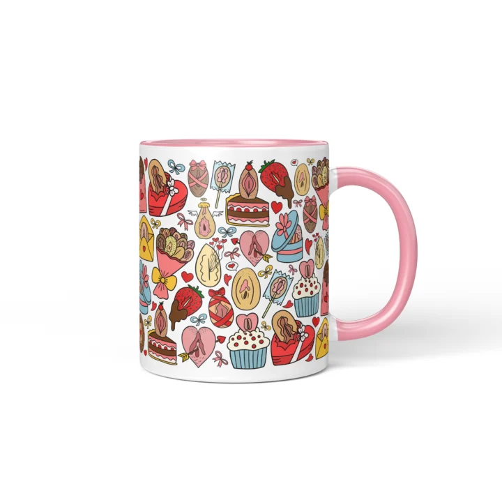 Valentine's Vagina Mug - Cheeky Couple Gift - Pink mug mockup