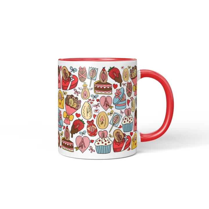 Valentine's Vagina Mug - Cheeky Couple Gift - Red mug mockup