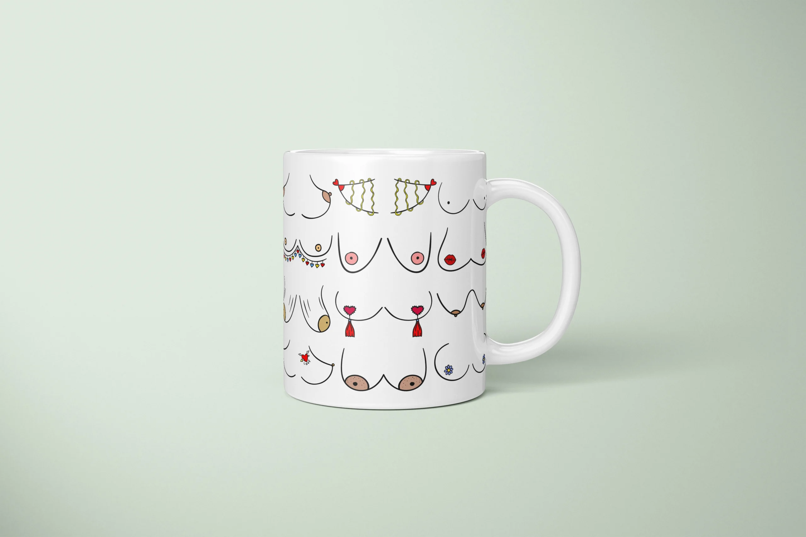 Valentine’s Boobs Mug – Cheeky Partner Gift - primary mug mockup