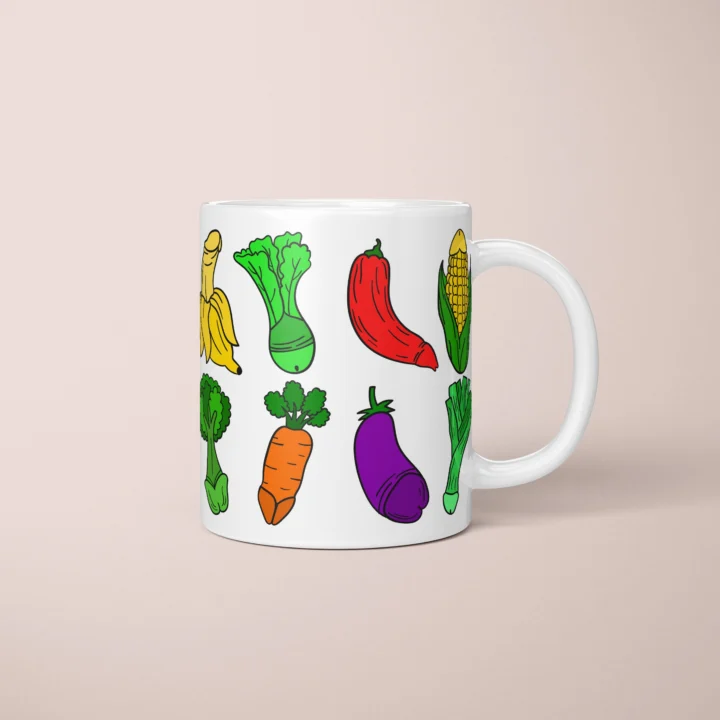 Vegetable Penis Mug – Rude Food Lover Gift - primary mug mockup