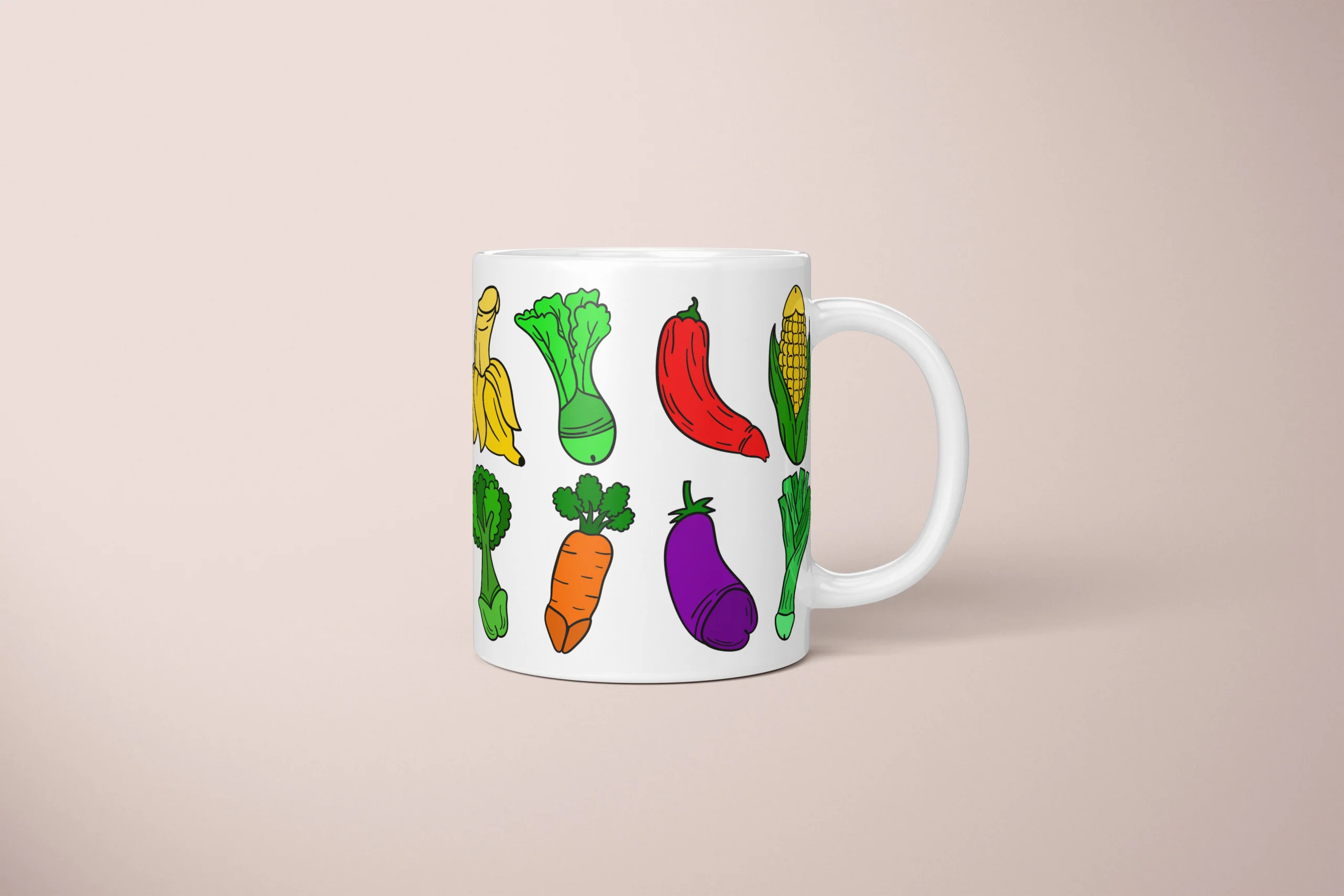 Vegetable Penis Mug – Rude Food Lover Gift - primary mug mockup