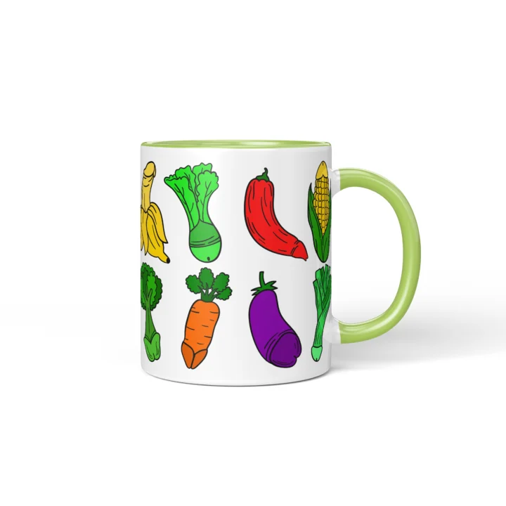 Vegetable Penis Mug - Rude Food Lover Gift - Green mug mockup