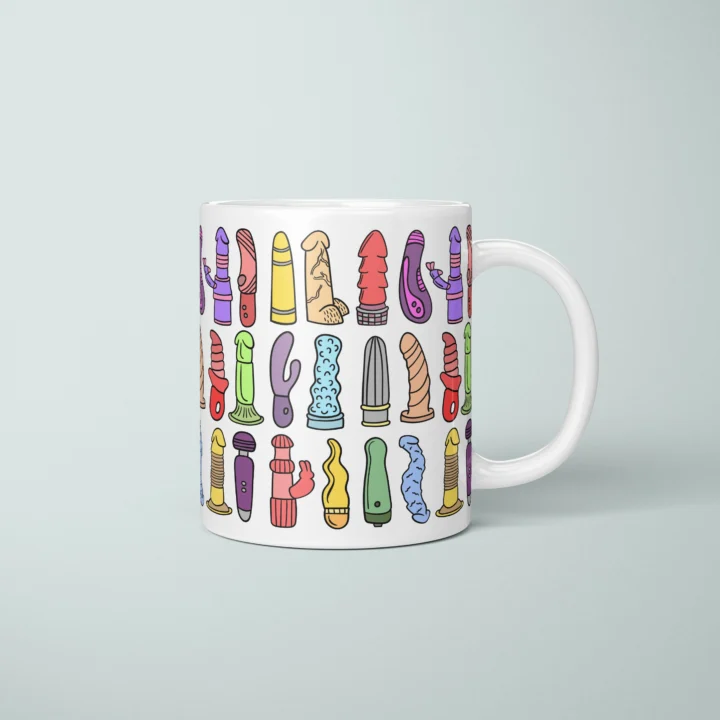 Vibrator Pattern Mug – Adults Only Gift - primary mug mockup