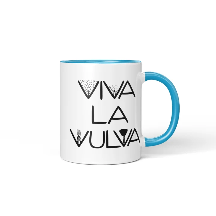 Viva La Vulva Vagina Mug - Body Positive Gift - Blue mug mockup