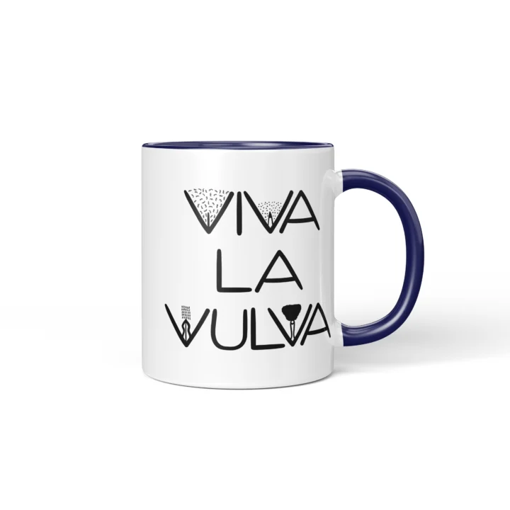 Viva La Vulva Vagina Mug - Body Positive Gift - Dark Blue mug mockup