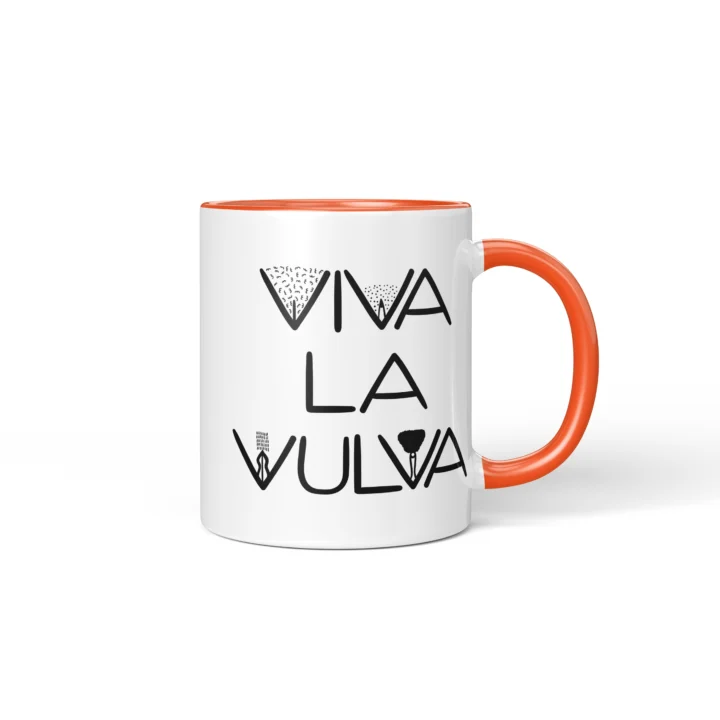 Viva La Vulva Vagina Mug - Body Positive Gift - Orange mug mockup