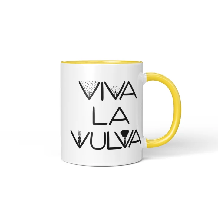 Viva La Vulva Vagina Mug - Body Positive Gift - Yellow mug mockup