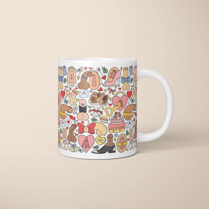Wedding Anatomy Art Mug – Cheeky Newlywed Gift - primary mug mockup