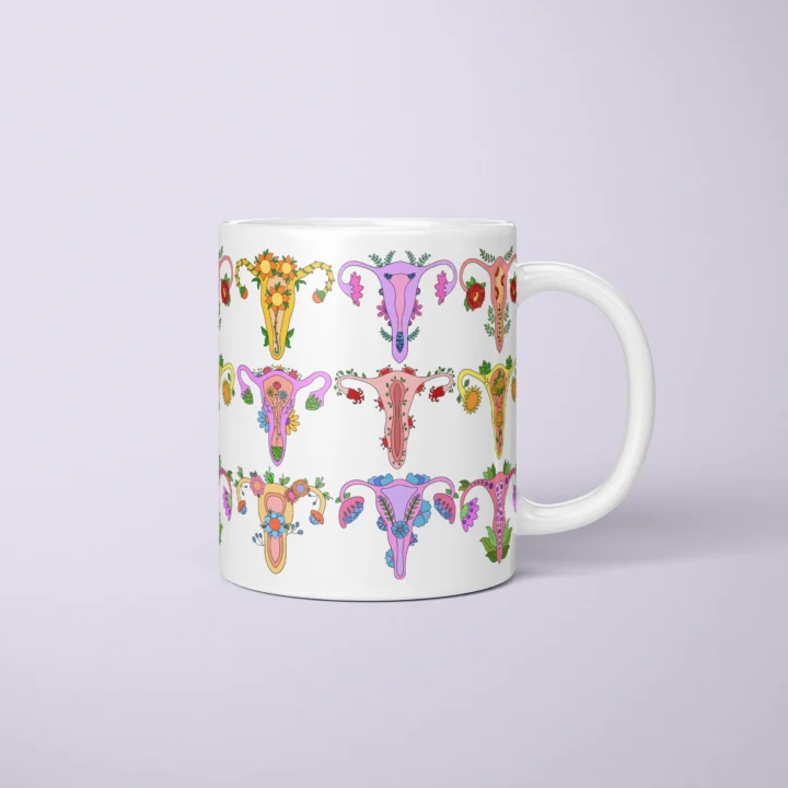 Womb Flower Mug – Botanical Body Positive Gift - primary mug mockup