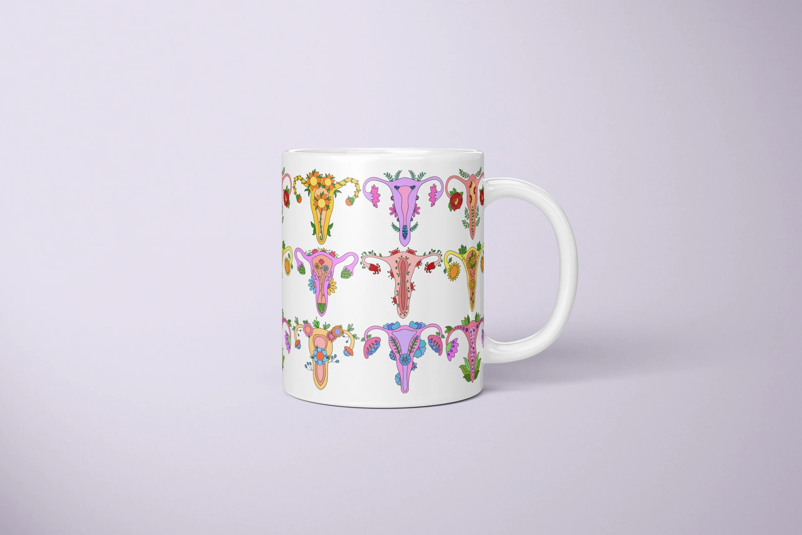 Womb Flower Mug – Botanical Body Positive Gift - primary mug mockup