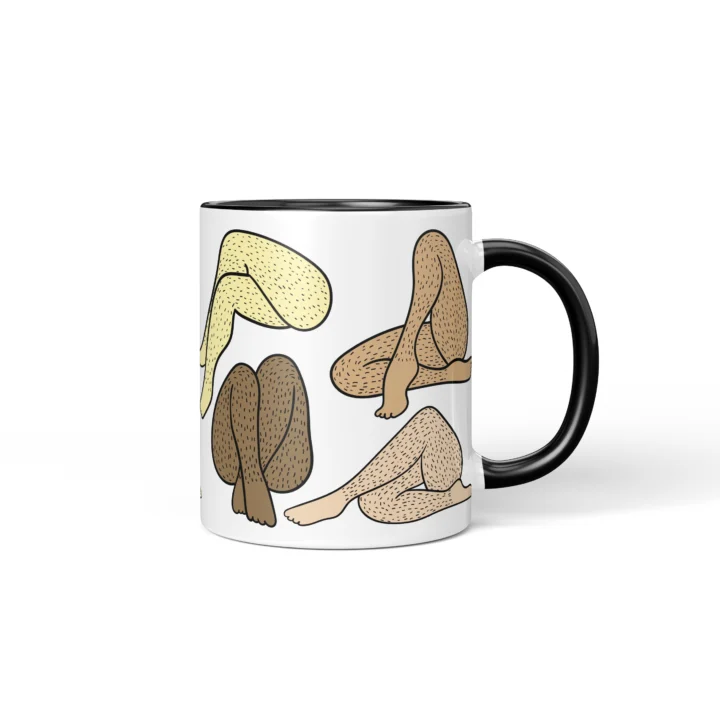 Women's Legs Mug - Cheeky Body Art Gift - Black mug mockup