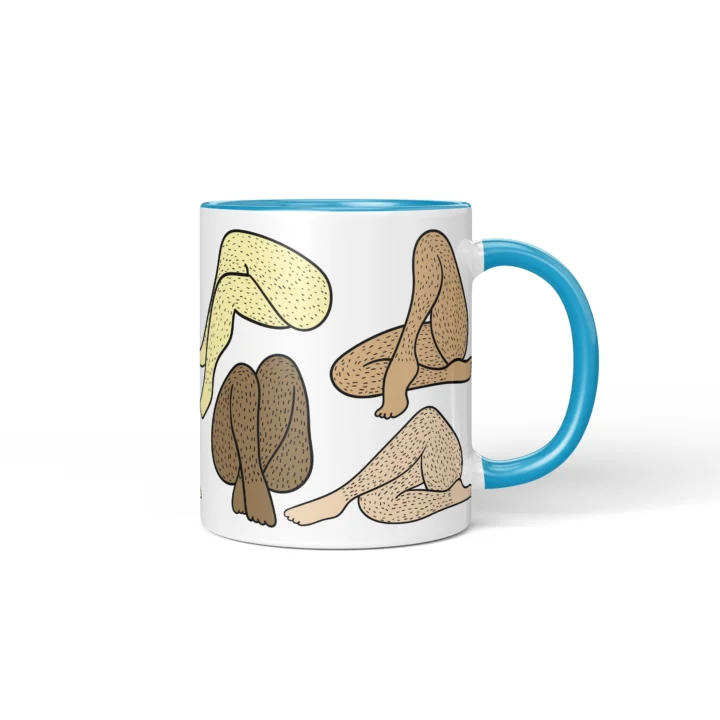 Women's Legs Mug - Cheeky Body Art Gift - Blue mug mockup