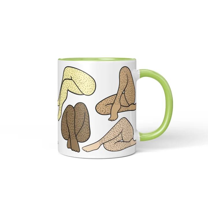 Women's Legs Mug - Cheeky Body Art Gift - Green mug mockup