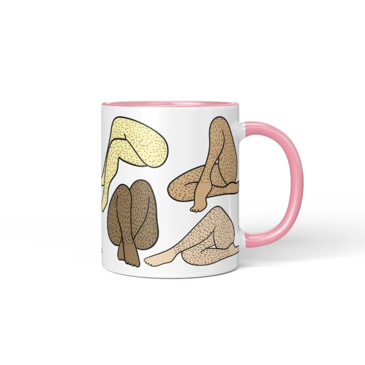 Women's Legs Mug - Cheeky Body Art Gift - Pink mug mockup