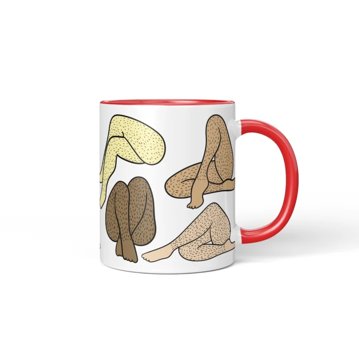Women's Legs Mug - Cheeky Body Art Gift - Red mug mockup