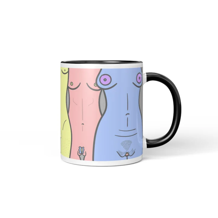 Women Silhouette Vagina Mug - Body Positive Gift - Black mug mockup